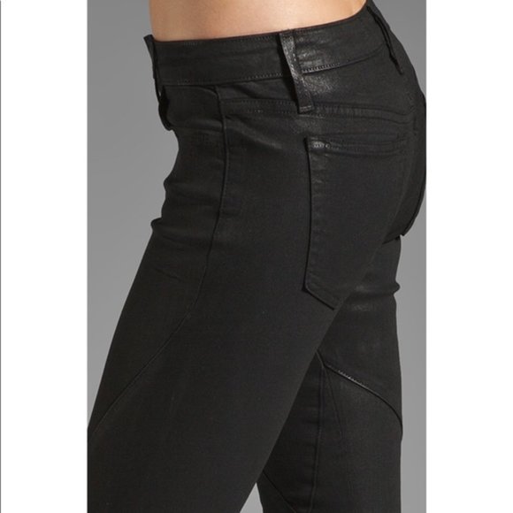 Joe's Jeans Criss Cross Seam Waxed Black Skinny Jeans - Picture 11 of 11